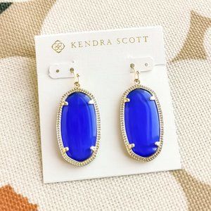 Kendra Scott Elle Drop Earrings | Gold | Cobalt Cat's Eye